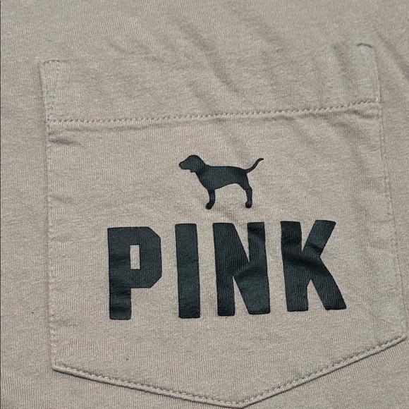 PINK Victoria's Secret Long Sleeve Tee - Soft Pink with Black Accents - Picture 6 of 7